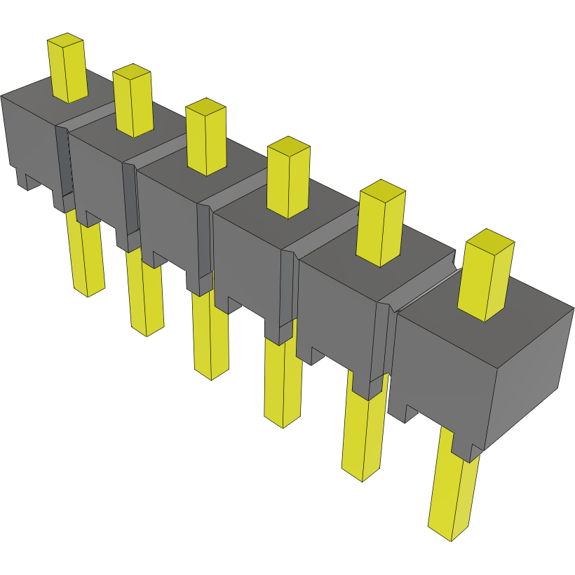 Samtec-MTSW-106-06-G-S-060 Cabezales del conector y receptáculos PCB Conn Unshrouded Header HDR 6 POS 2.54mm Solder ST Top Entry Thru-Hole Bulk