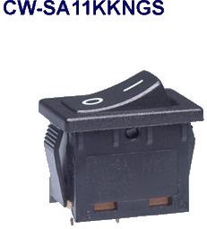 NKK Switches-CW-SA11KKNGS Bascule de commutateur Switch Rocker ON OFF SPST Solder Curved Rocker 6A 250VAC
