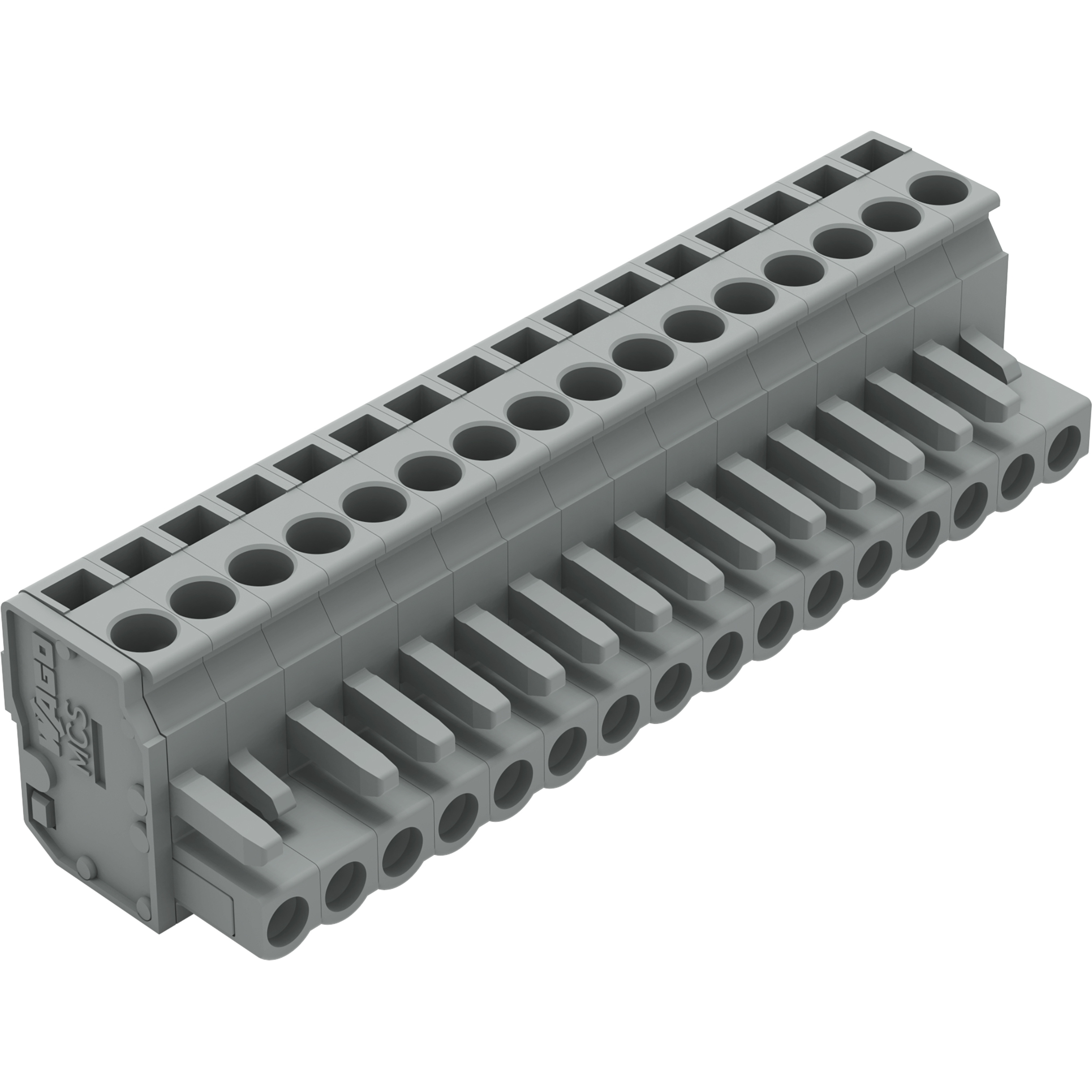WAGO-232-216/026-000 Connector Terminal Blocks Conn Terminal Block F 16 POS 5mm RA Cable Mount 15A Box