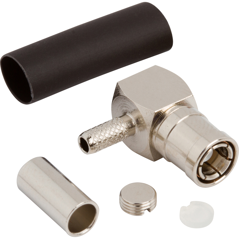 Amphenol RF-142188 RF-Steckverbinder Conn SMB 0Hz to 4GHz 50Ohm Crimp RA Cable Mount PL Gold