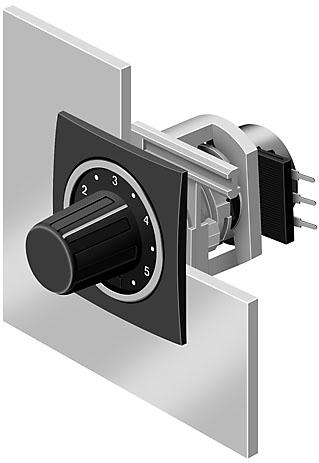 EAO-44-745.20-10 电阻微调器、电位计及变阻器 Plastic Matt-Chrome Potentiometer-Drive