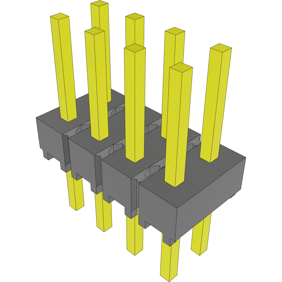 Samtec-MTSW-104-24-L-D-225 连接器插头及 PCB 插座 Conn Unshrouded Header HDR 8 POS 2.54mm Solder ST Top Entry Thru-Hole Bulk