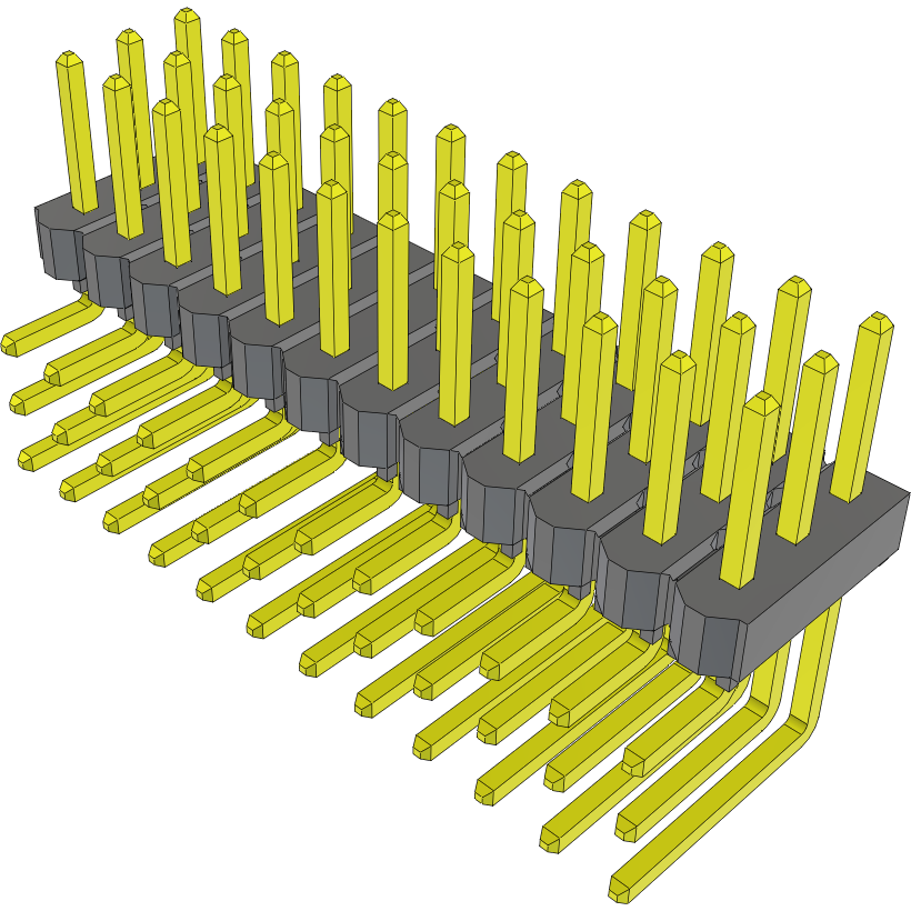 Samtec-TSW-112-08-S-T-RA Connector Headers and PCB Receptacles Conn Unshrouded Header HDR 36 POS 2.54mm Solder RA Side Entry Thru-Hole Bulk