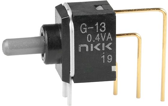 NKK Switches-G13AV Kippschalter Switch Toggle ON OFF ON SPDT Round Lever PC Pins 0.1A 28VAC 28VDC 0.4VA PC Mount with Bracket