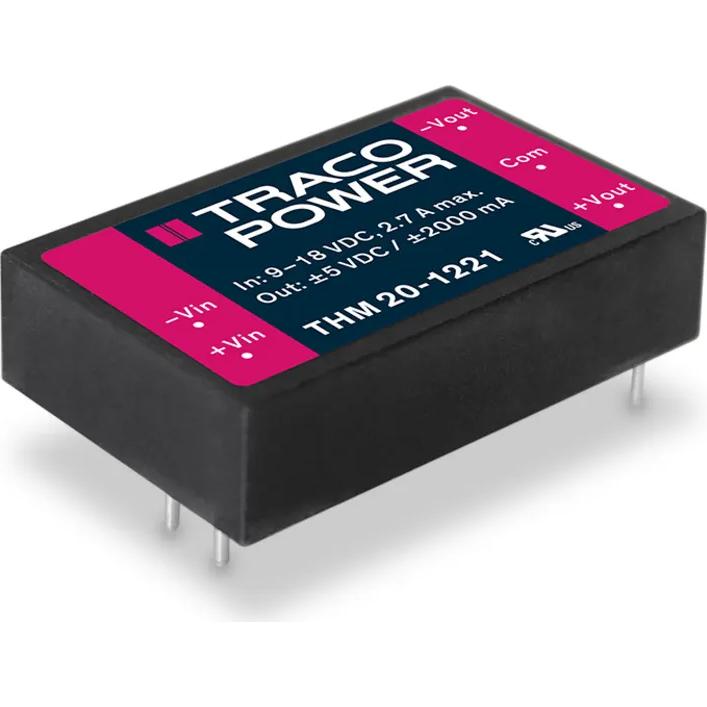 TRACO Electronic AG-THM 20-1215 DC/DC-Wandler und Spannungsreglermodul Module DC-DC 12VIN 1-OUT 24V 0.833A 20W 5-Pin