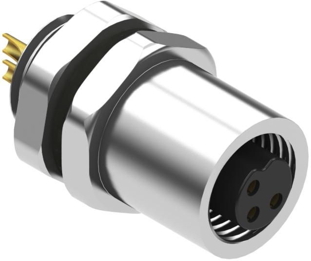 Tensility International-54-00102 Steckverbinder, rund Conn M5 Circular SKT 3 POS Solder Cup ST Panel Mount 3 Terminal 1 Port