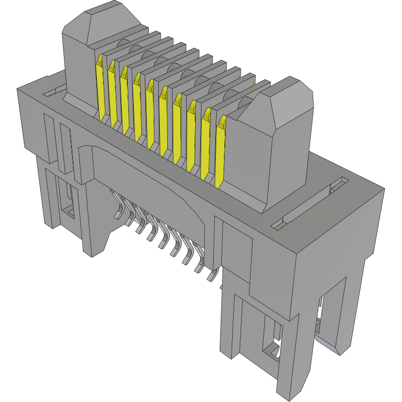 Samtec-ERM8-010-01-S-D-EM2-TR 连接器插头及 PCB 插座 Conn Micro High Speed Terminal Strip HDR 20 POS 0.8mm Solder ST Edge Mount T/R