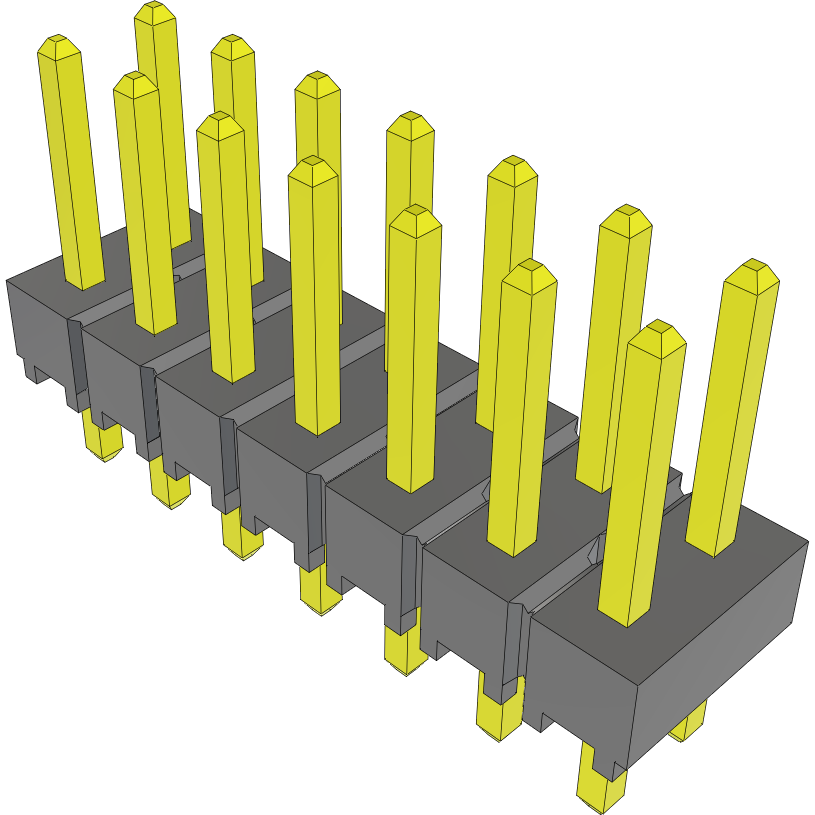 Samtec-TSW-107-07-G-D Steckverbinderleisten und Leiterplattenbuchsen Conn Unshrouded Header HDR 14 POS 2.54mm Solder ST Top Entry Thru-Hole Bulk