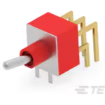 Switch Toggle ON OFF (ON) DPDT Short Bat Lever PC Pins 20VAC 20VDC 0.4VA PC Mount with Bracket Bulk