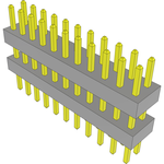 Conn Board Stacker HDR 22 POS 2mm Solder ST Top Entry Thru-Hole Bulk