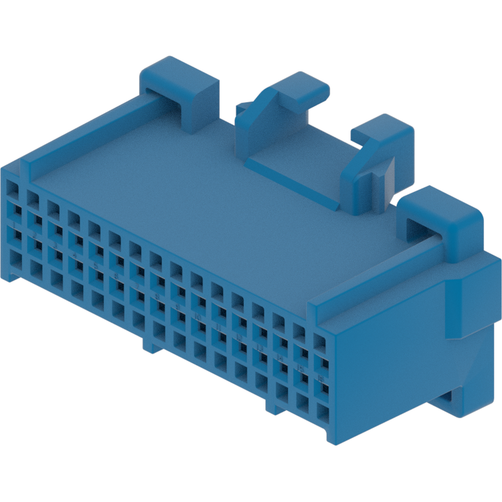 Delphi-12110115 Einzeladersteckverbinder, Gehäuse Conn Housing RCP 32 POS Crimp ST Cable Mount Blue