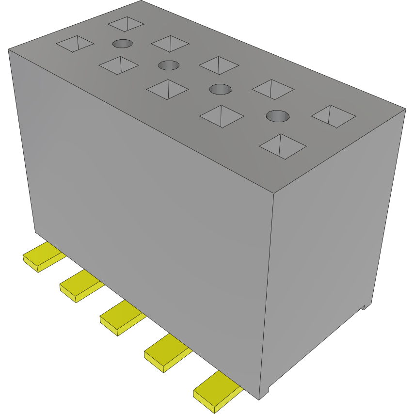 Samtec-FLE-105-01-G-DV 连接器插头及 PCB 插座 Conn Socket Strip SKT 10 POS 1.27mm Solder ST Top Entry SMD Tube