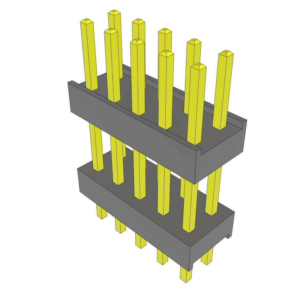 Samtec-ZW-05-09-G-D-420-120 Connector Headers and PCB Receptacles Conn Board Stacker HDR 10 POS 2.54mm Solder ST Top Entry Thru-Hole Bulk