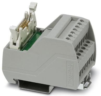 PHOENIX CONTACT-2315023 Interface Modules VARIOFACE module, with screw connection and flat-ribbon cable connector, for mounting on NS 35 rails, with pin strip and short and long locking latches for socket strips, 14-pos.