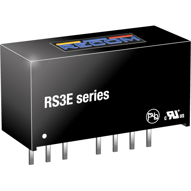 RECOM Power-RS3E-4809S/H3 直流-直流转换器和开关式调节器模块 Module DC-DC 48VIN 1-OUT 9V 0.333A 3W 7-Pin SIP Module Tube