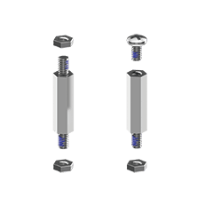 Samtec-SO-1415-02-01-02 Distanzhülsen Standoff Hex M/M 4-40-THD 4.76mm-A/F 4.76mm-LG Stainless Steel 303