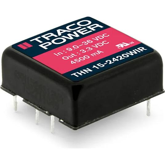 TRACO Electronic AG-THN 15-7211WIR DC/DC-Wandler und Spannungsreglermodul Module DC-DC 72VIN 1-OUT 5V 3A 15W 6-Pin