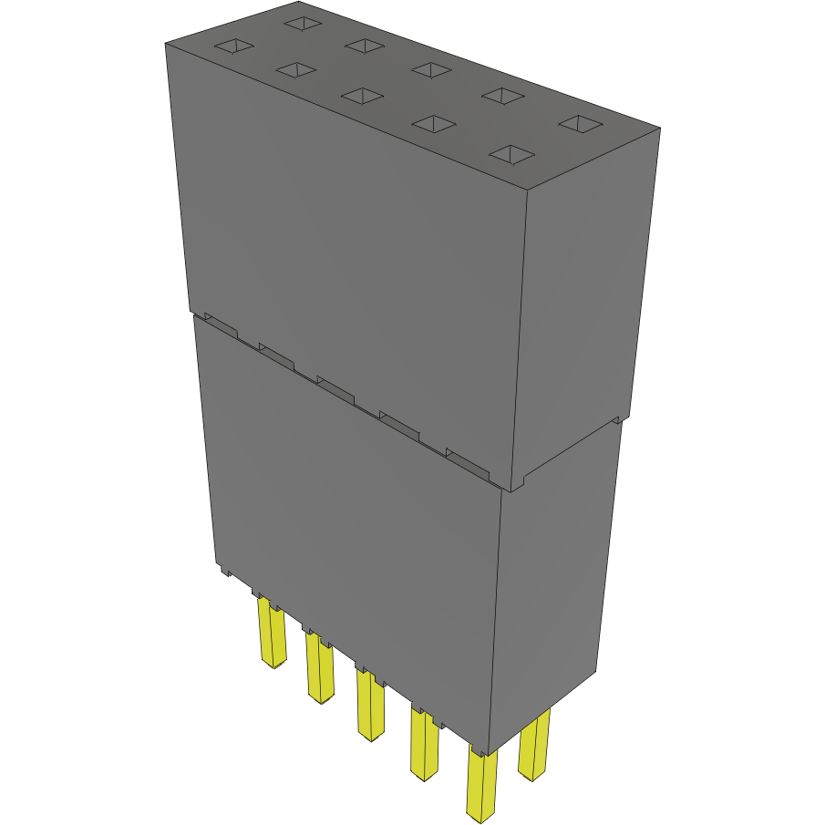 Samtec-ESQ-105-44-H-D Steckverbinderleisten und Leiterplattenbuchsen Conn Elevated Socket SKT 10 POS 2.54mm Solder ST Top Entry Thru-Hole Tube