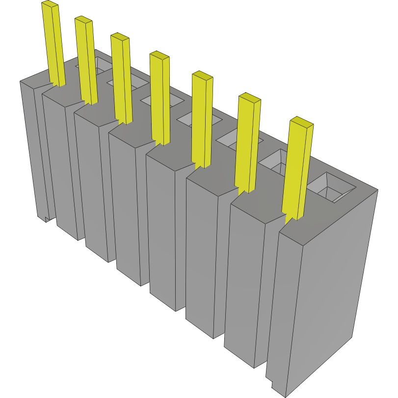 Samtec-BSW-107-04-S-S Connector Headers and PCB Receptacles Conn Bottom Mount Socket Strip SKT 7 POS 2.54mm Solder ST Bottom Entry Thru-Hole Bulk
