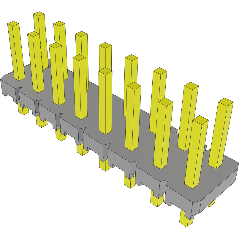Samtec-MTLW-108-05-G-D-196 Connector Headers and PCB Receptacles Conn Unshrouded Header HDR 16 POS 2.54mm Solder ST Top Entry Thru-Hole Bulk
