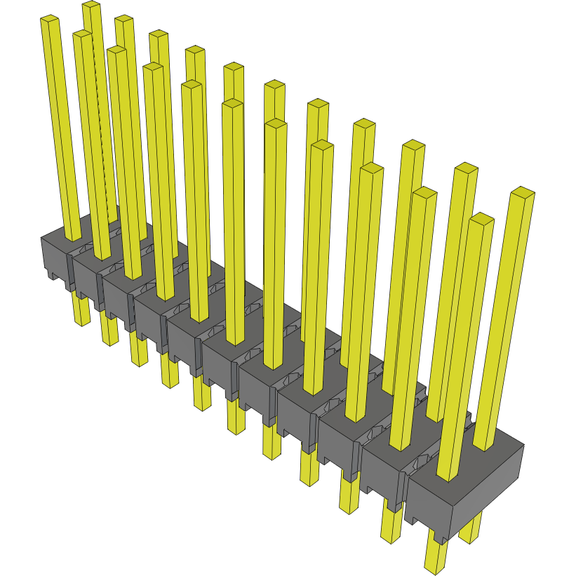 Samtec-MTSW-111-09-L-D-500 Connector Headers and PCB Receptacles Conn Unshrouded Header HDR 22 POS 2.54mm Solder ST Top Entry Thru-Hole Bulk