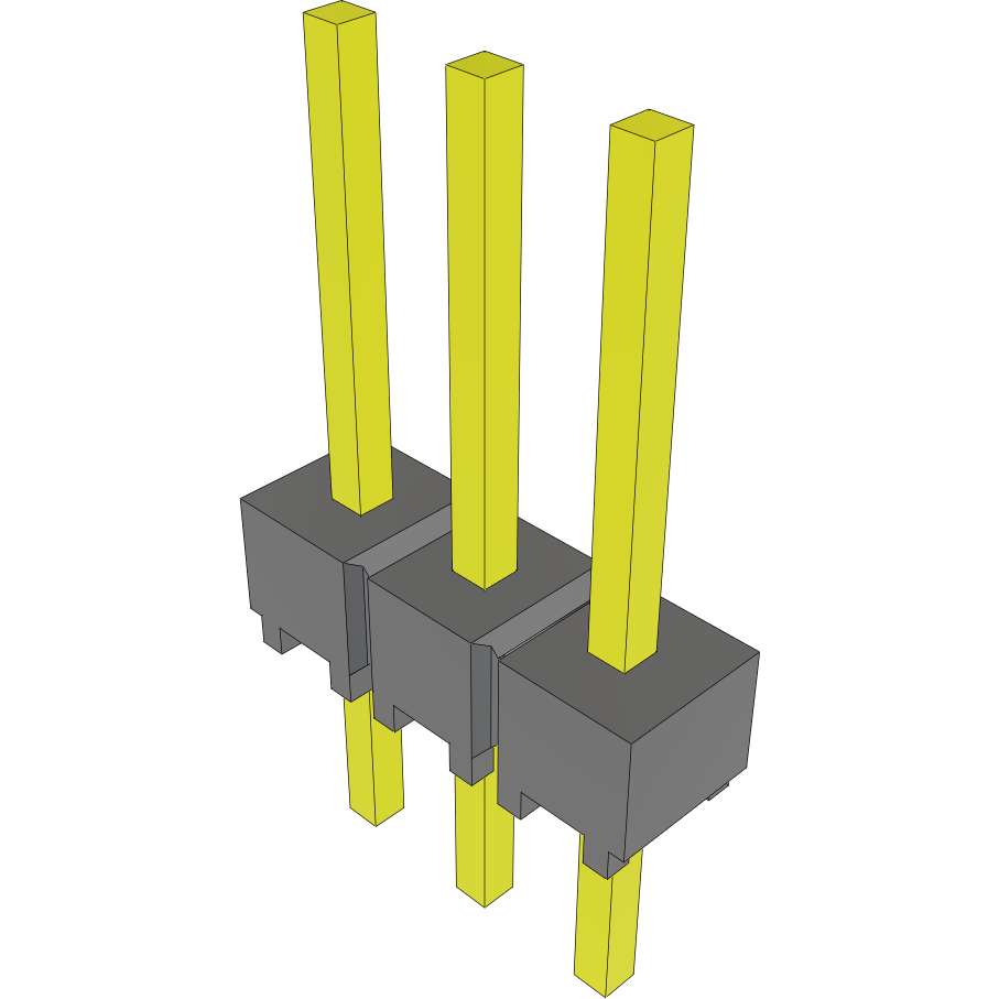 Samtec-MTSW-103-08-G-S-285 Connector Headers and PCB Receptacles Conn Unshrouded Header HDR 3 POS 2.54mm Solder ST Top Entry Thru-Hole Bulk