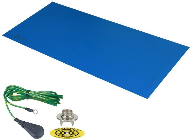 Desco Industries-16313 Misc Products Mat, Trustat B80, Vinyl, Blue, 0.080 In X 30 In X 72 In