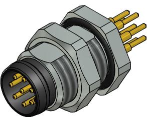 CONEC-42-01162 Steckverbinder, rund Conn M8 Circular PIN 8 POS Solder ST Thru-Hole 8 Terminal 1 Port