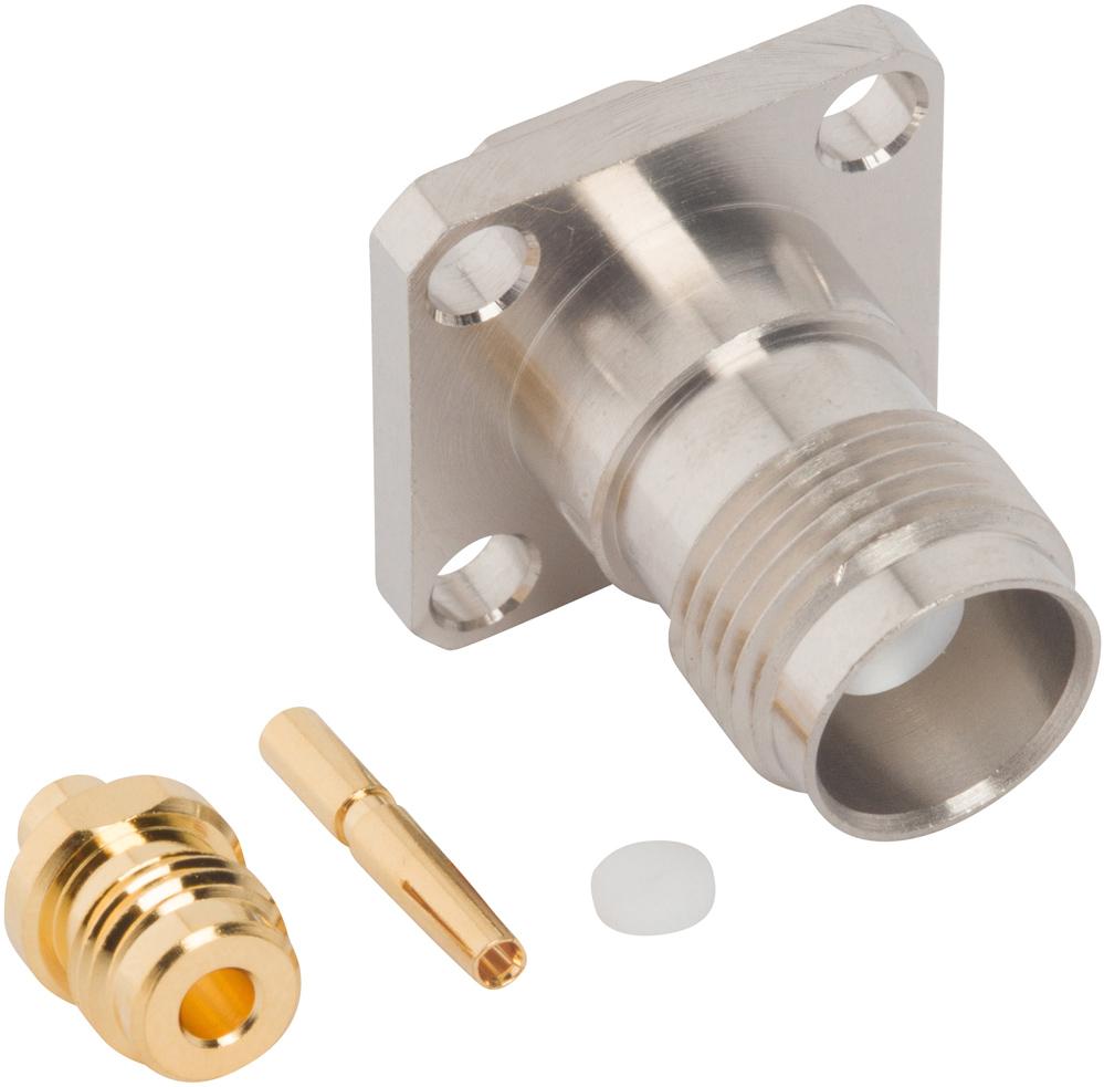 Amphenol RF-122389 RF-Steckverbinder Conn TNC 0Hz to 11GHz 50Ohm Solder ST Flange Mount F Gold