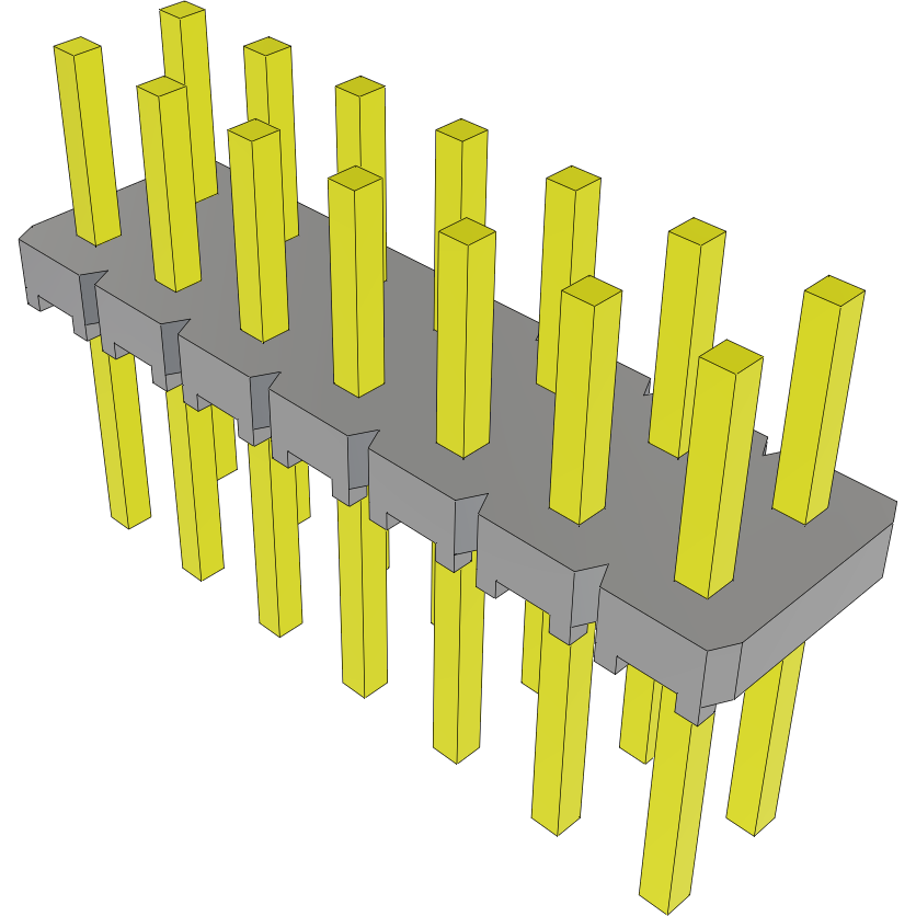 Samtec-MTLW-107-23-G-D-160 Connector Headers and PCB Receptacles Conn Unshrouded Header HDR 14 POS 2.54mm Solder ST Top Entry Thru-Hole Bulk