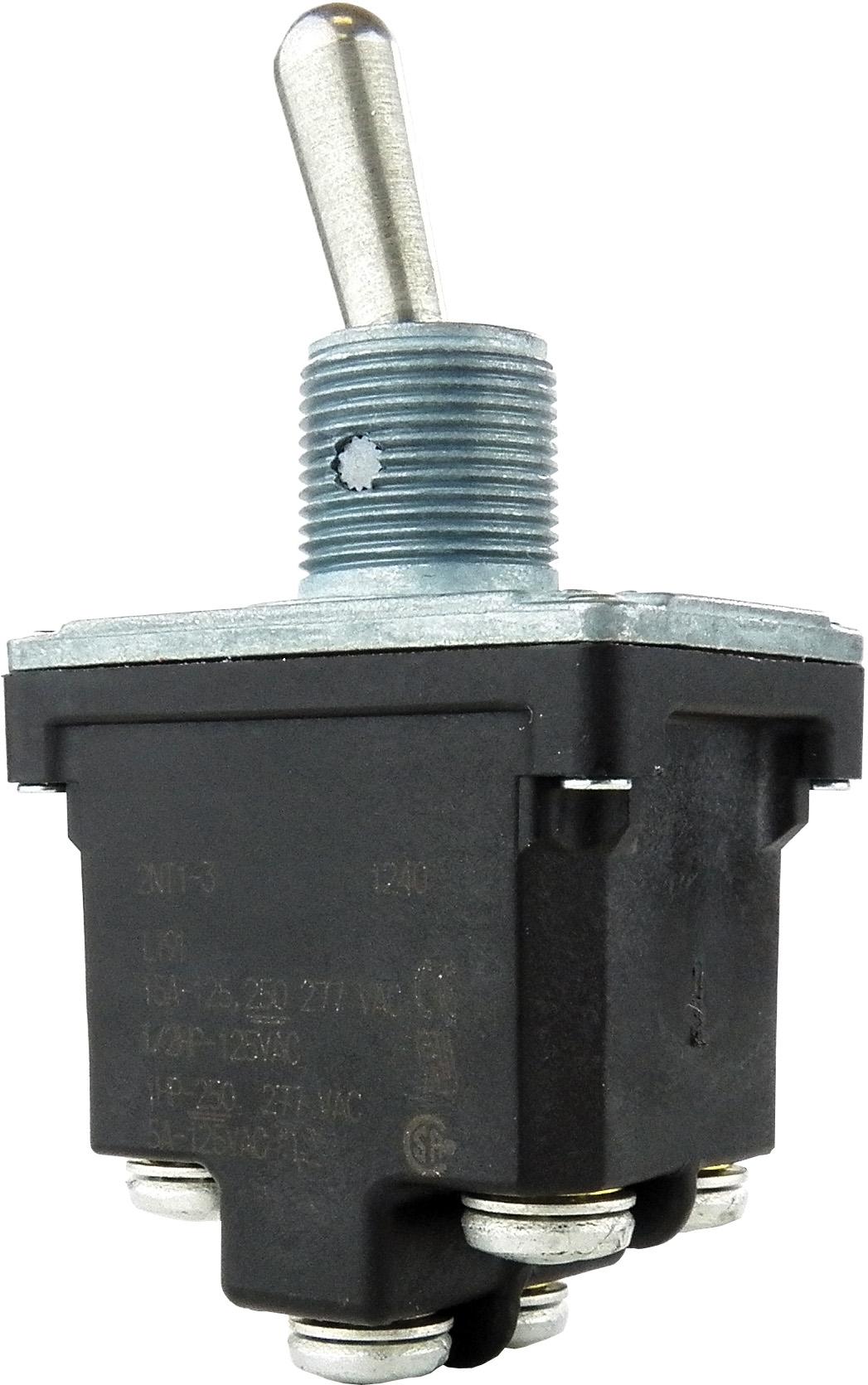 Honeywell-2NT1-3 Interruptor de palanca Switch Toggle ON ON DPDT Round Lever Screw 20A 277VAC 250VDC 745.7VA Panel Mount with Threads