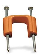 Thomas & Betts-SC14CC null 1/4 Inch Orange cable clips with pre-installed nails.