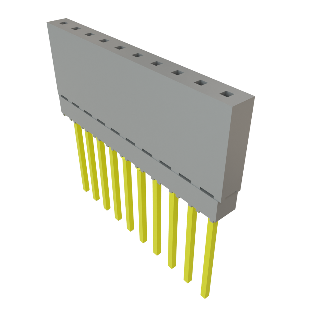 Samtec-ESQ-110-39-G-S-LL Steckverbinderleisten und Leiterplattenbuchsen Conn Elevated Socket SKT 10 POS 2.54mm Solder ST Top Entry Thru-Hole Tube