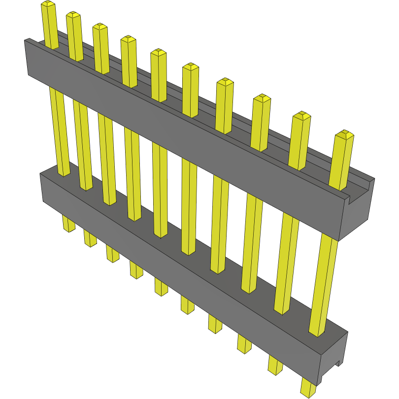 Samtec-DW-10-09-G-S-515 Cabezales del conector y receptáculos PCB Conn Board Stacker HDR 10 POS 2.54mm Solder ST Top Entry Thru-Hole Bulk