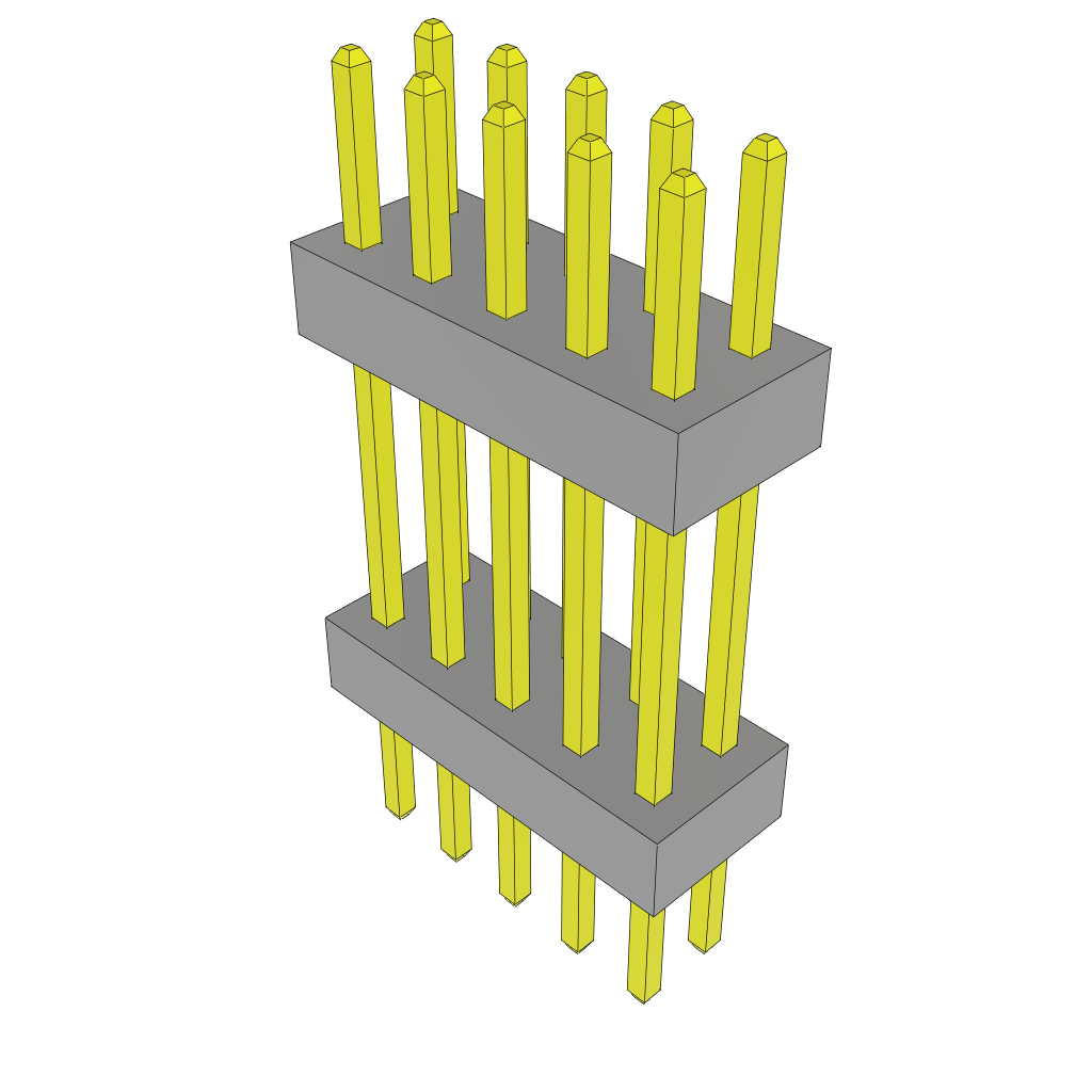 Samtec-TW-05-07-G-D-440-160 连接器插头及 PCB 插座 Conn Board Stacker HDR 10 POS 2mm Solder ST Top Entry Thru-Hole Bulk