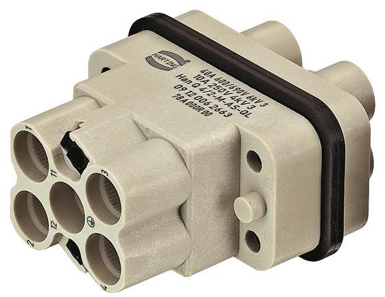 HARTING-09120062663 矩形连接器 Conn Housing M 4Power/1Ground POS Screw ST Cable Mount