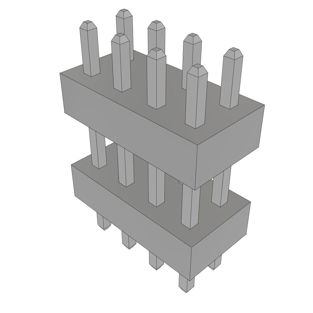 Samtec-TW-04-09-T-D-275-090 Steckverbinderleisten und Leiterplattenbuchsen Conn Board Stacker HDR 8 POS 2mm Solder ST Top Entry Thru-Hole Bulk