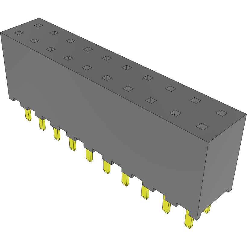 Samtec-SQW-110-01-FM-D 连接器插头及 PCB 插座 Conn Socket Strip SKT 20 POS 2mm Solder ST Top Entry Thru-Hole Tube