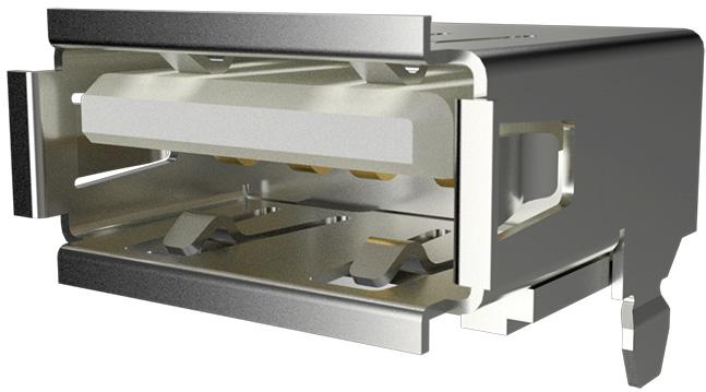 Amphenol Communications Solutions-87583-2010RLF Connector USB USB 2.0, Input Output Connectors, Receptacle, Type A, Standard, Right Angle, Surface Mount, Single Deck, 4 Positions