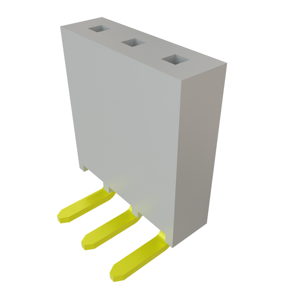 Samtec-SSW-103-02-F-S-RA 连接器插头及 PCB 插座 Conn Socket Strip SKT 3 POS 2.54mm Solder RA Side Entry Thru-Hole Layer