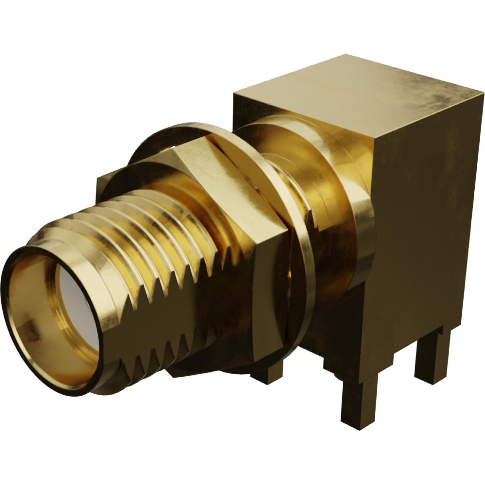 Molex-732512207 Connettore RF Conn SMA 0Hz to 18GHz 50Ohm Solder RA Thru-Hole RCP Gold Bag