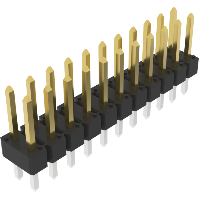 Amphenol Communications Solutions-77313-418-22LF Connector Headers and PCB Receptacles BergStik®, Board to Board connector, Unshrouded Header, 2.54 mm Pitch, Vertical, Double Row,Through Hole, 22 Positions