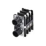 Conn 1/4" Stereo Jack F 12 POS Solder RA Thru-Hole 13 Terminal 1 Port