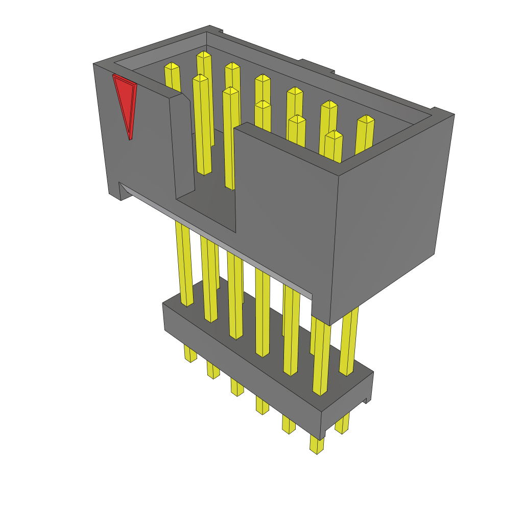 Samtec-ZSS-106-04-S-D-715 Steckverbinderleisten und Leiterplattenbuchsen Conn Elevated Shrouded Header HDR 12 POS 2.54mm Solder ST Top Entry Thru-Hole Layer