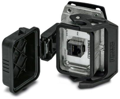 PHOENIX CONTACT-1415760 Schrumpfbalgenadapter Panel Mounting Base 180° B6 Shell Size Aluminum Die Cast Single Lock Latch