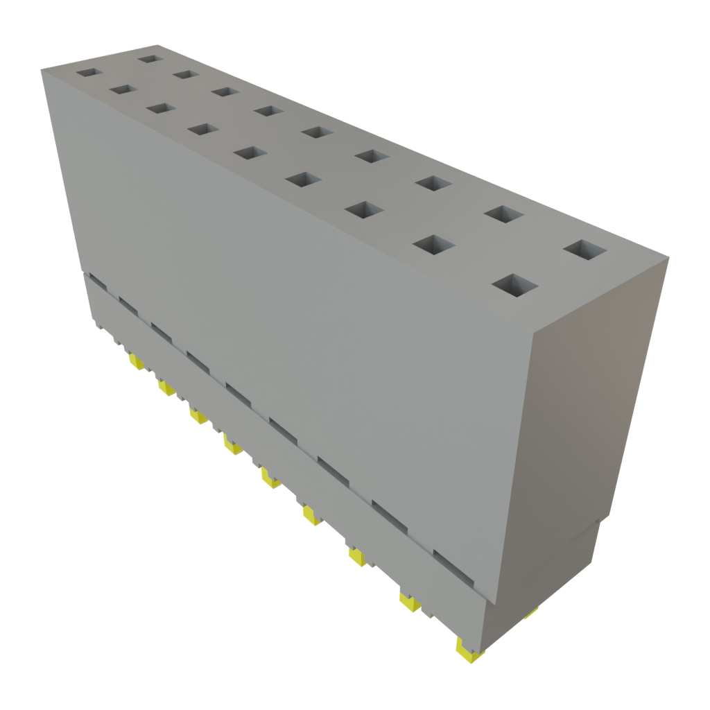 Samtec-ESQ-109-12-G-D Connector Headers and PCB Receptacles Conn Elevated Socket SKT 18 POS 2.54mm Solder ST Top Entry Thru-Hole Tube