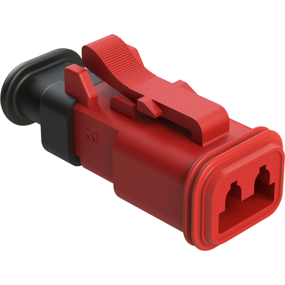 Amphenol-AT06-2S-SR01RED Einzeladersteckverbinder, Gehäuse Conn Housing PL 2 POS Crimp ST Cable Mount Red