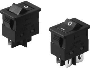 Omron-A8WS-1162 Switch Rocker Switch Rocker ON OFF SPST Quick Connect/Solder Curved Rocker 16A 250VAC 50000Cycles