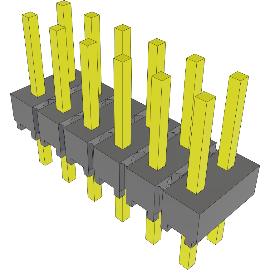 Samtec-MTSW-106-07-T-D-210 Piastre connettori e prese PCB Conn Unshrouded Header HDR 12 POS 2.54mm Solder ST Top Entry Thru-Hole Bulk