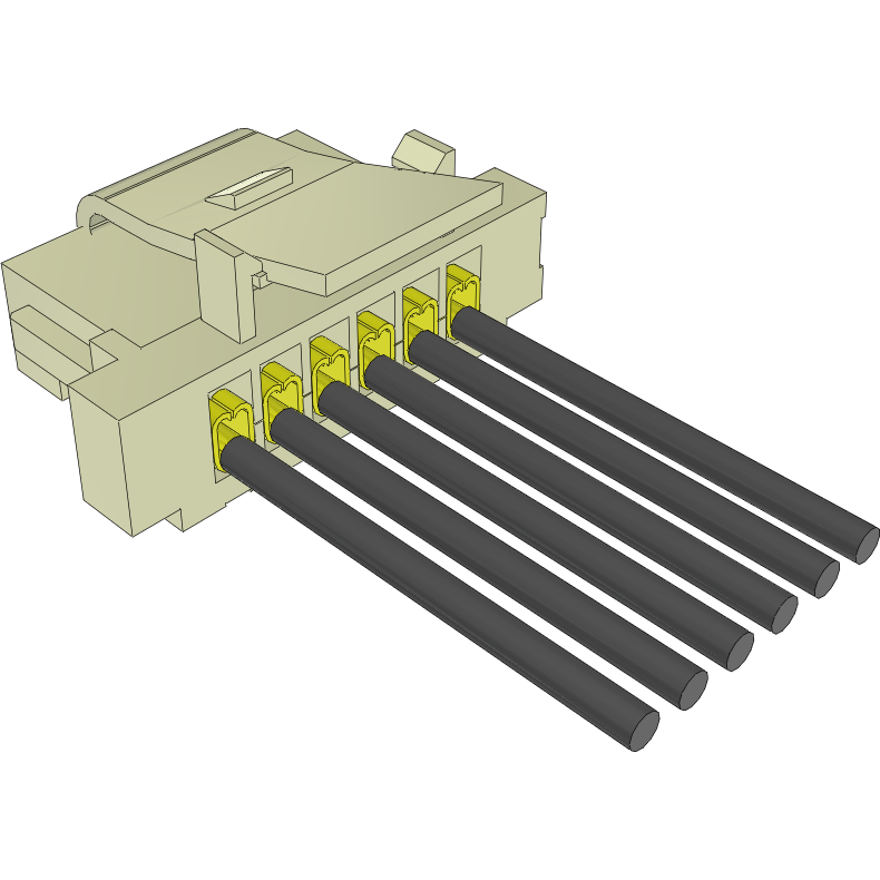 Samtec-S1SS-06-28-GF-12.00-L Andere Kabelbaugruppen Cable Assembly Discrete Wire 0.304m 28AWG Wire to Board 6 POS SKT Crimp Micro Mate™ Bag
